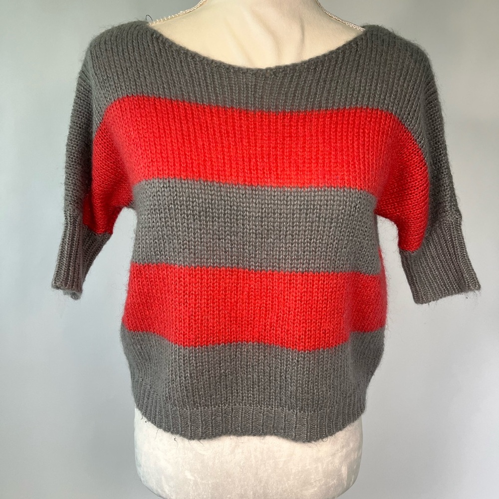 Forever 21 short sleeve striped sweater